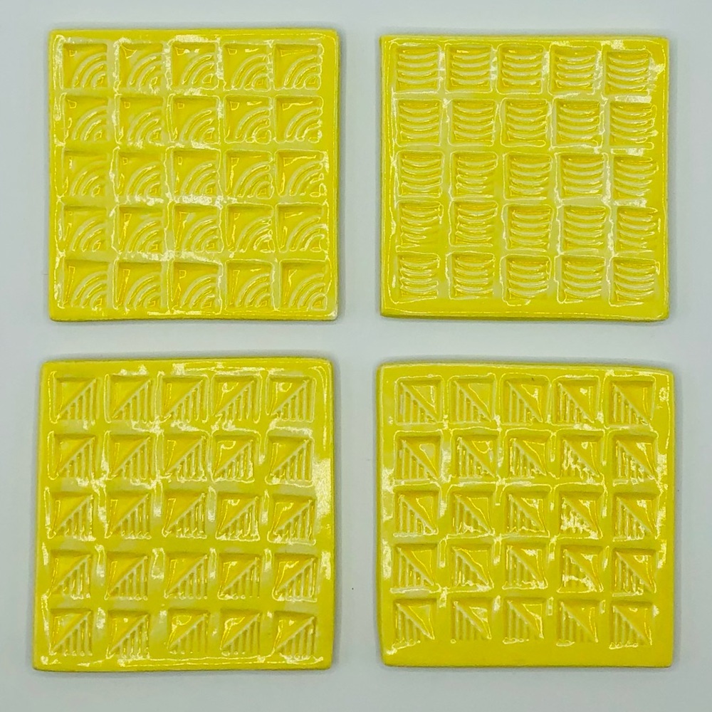 Handmade Ceeamic Coasters, Set of 4, Local Art